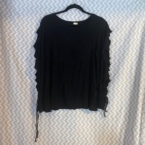 Black open arm dress shirt